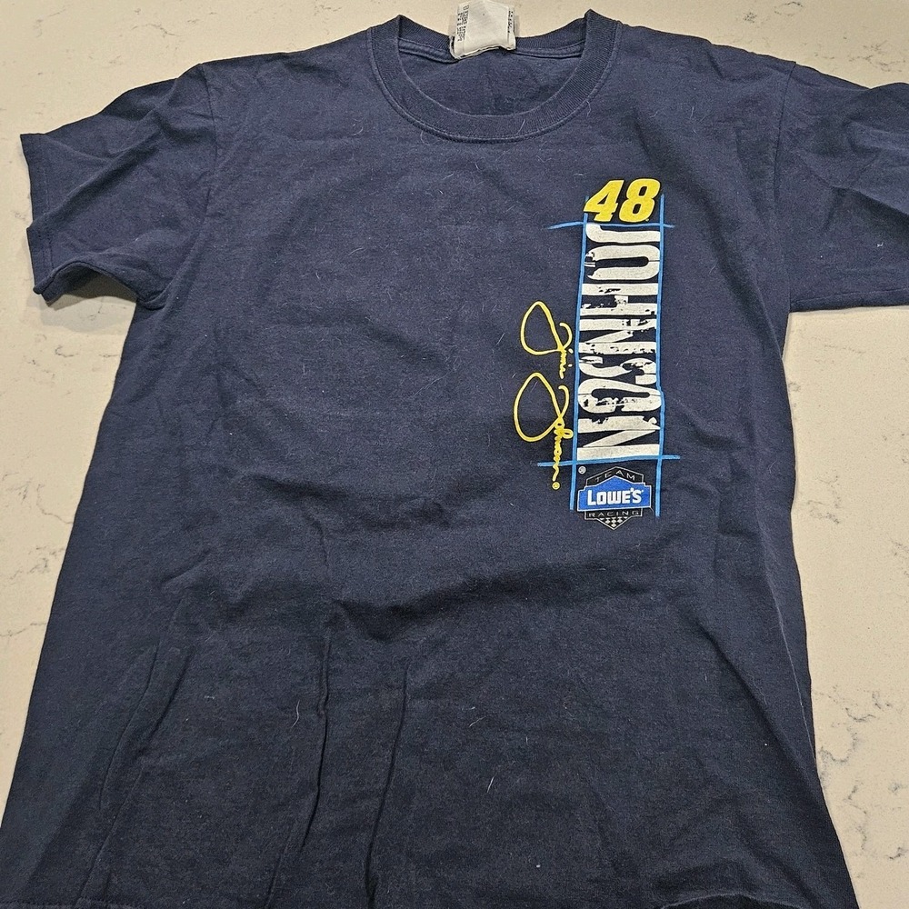 Vintage Winners Circle NASCAR Jimmie Johnson 48 T-Shirt Medium Cotton‎ Navy Blue